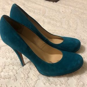 Talbot’s Aquamarine Suede Heels
